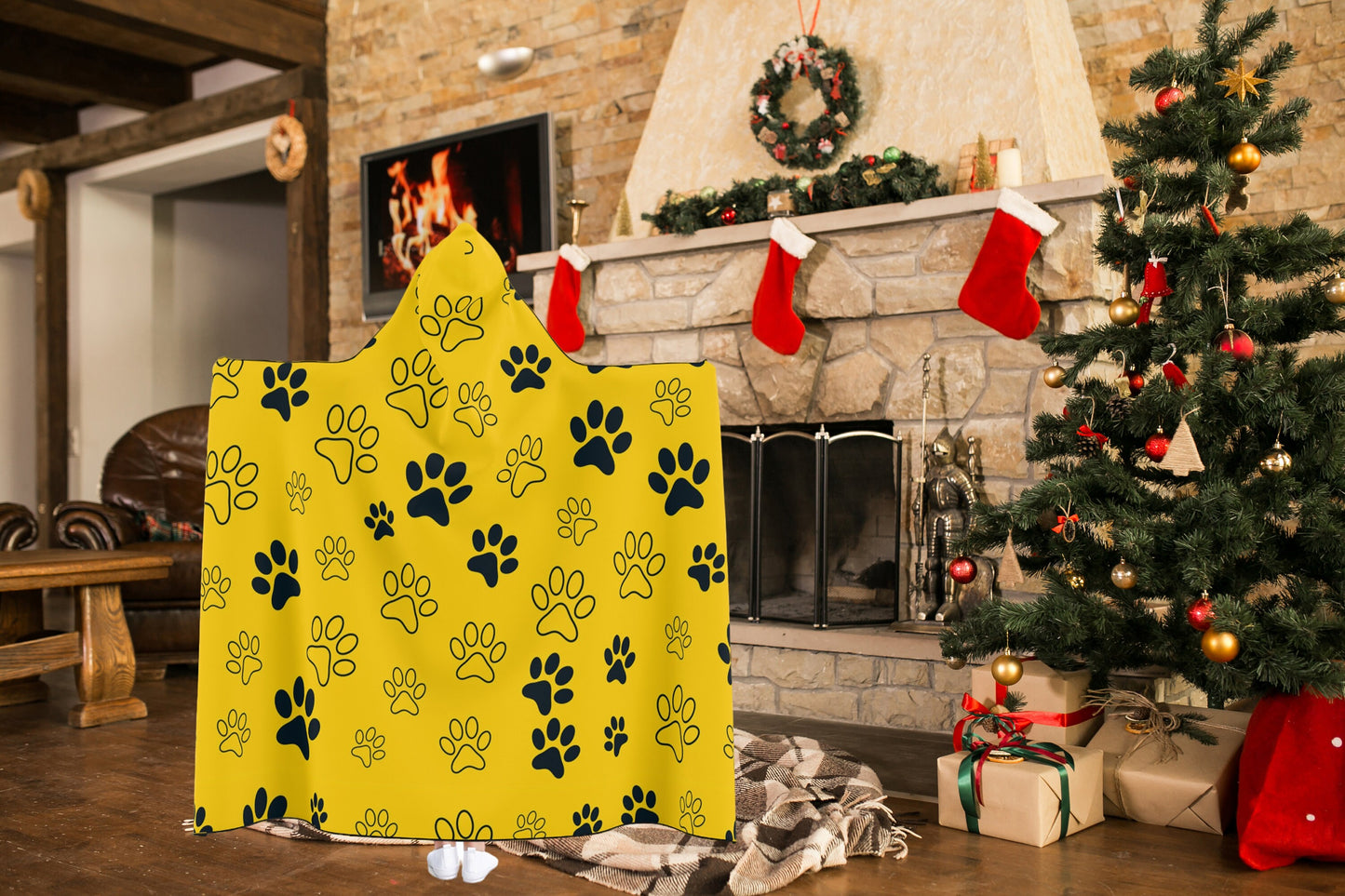 Pet Claws Design Hooded Blanket Perosnalized Gift