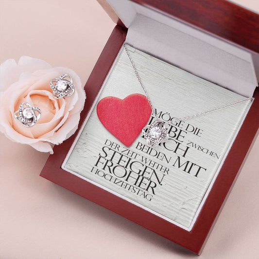 Alles Gute zum Hochzeitstag Schmuck personalisierte Geschenk Halskette und Ohrringe