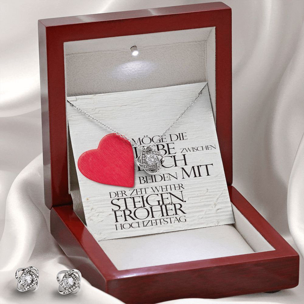 Alles Gute zum Hochzeitstag Schmuck personalisierte Geschenk Halskette und Ohrringe