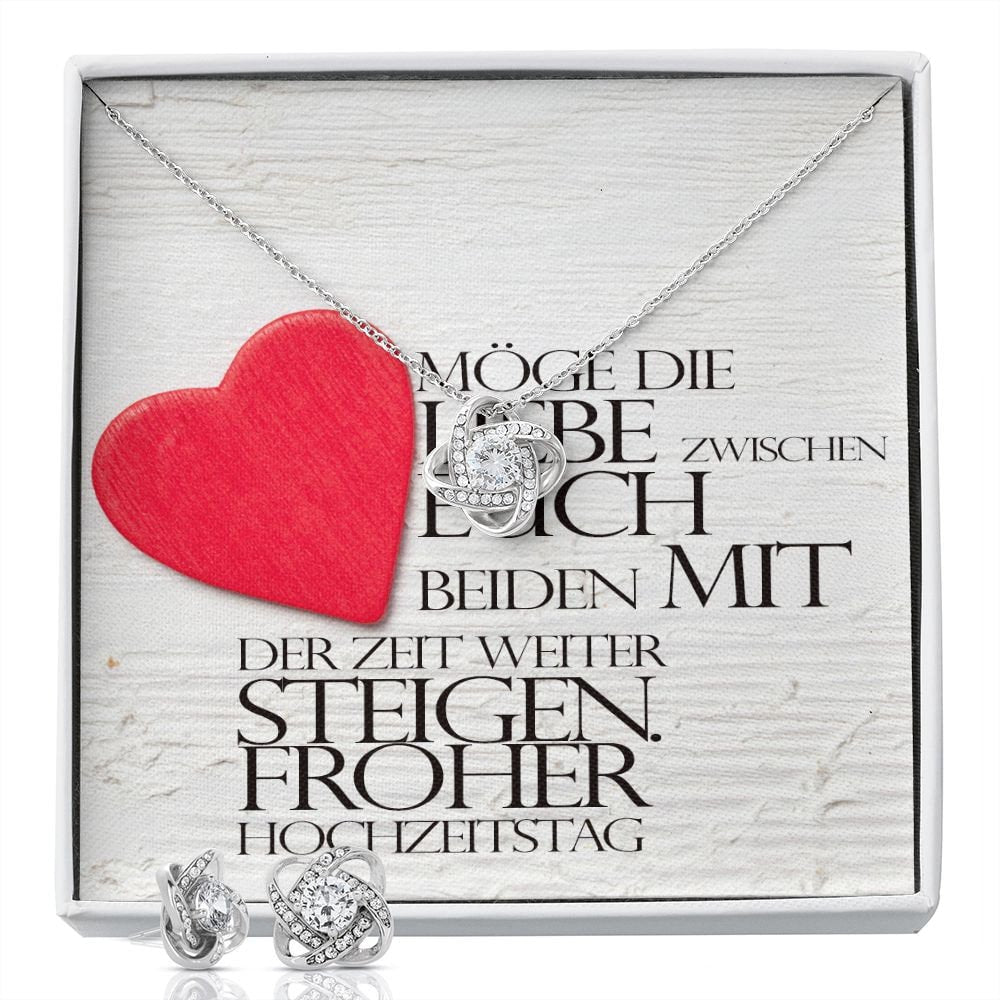 Alles Gute zum Hochzeitstag Schmuck personalisierte Geschenk Halskette und Ohrringe